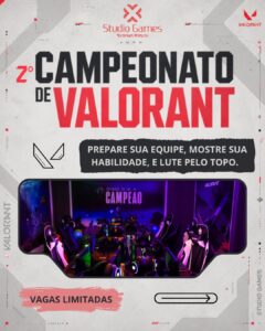 2° Campeonato de Valorant Studio Games em Jundiaí: 32 equipes, final em 19 de julho
