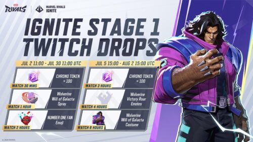 Marvel Rivals: Ignite Stage 1 com Twitch Drops e costume exclusivo de Wolverine a partir de 2 de julho