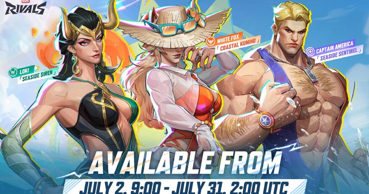 Marvel Rivals: White Fox, Captain America e Loki chegam com skins de praia em 2 de julho