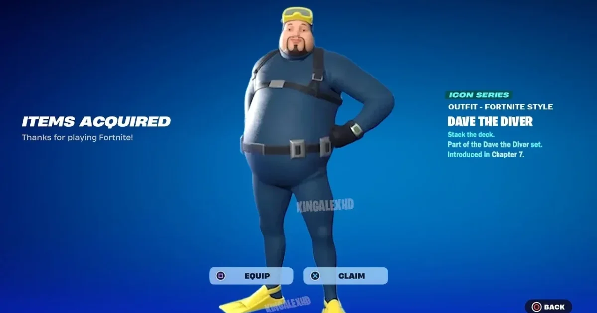 Dave the Diver no Fortnite: Skin gratuita chega em 18 de junho