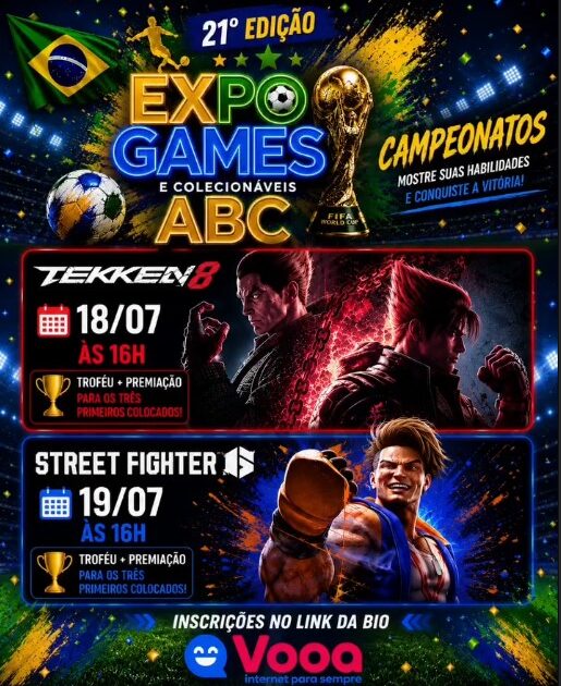 Expogames Tournament 7: campeonato presencial de Tekken 8 e Street Fighter 6, 18 e 19 de julho em São Paulo