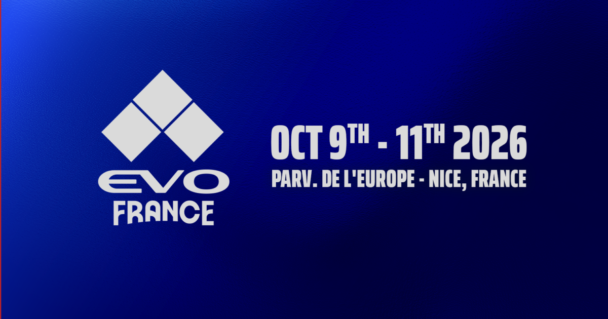 Evo France 2026: Em Nice, de 9 a 11 de outubro, com 8 jogos de luta e premiação de 225 mil euros